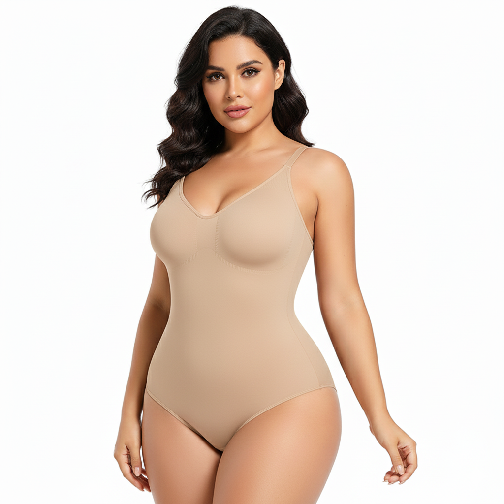 Seamless Shapewear Bodysuit – Slimming Boyshorts, Tummy Control & Curve Sculpt