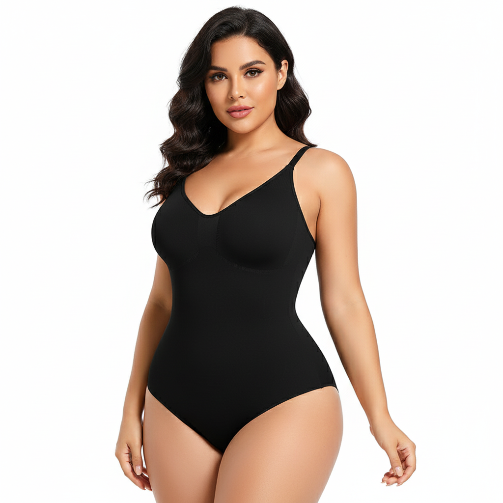 Seamless Shapewear Bodysuit – Slimming Boyshorts, Tummy Control & Curve Sculpt